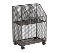 FytStycale Organizzatore di libri da scaffale mobile, supporto addensato, 360 rotelle girevoli versatili libreria rack per archiviazione con ruote, Due Strati