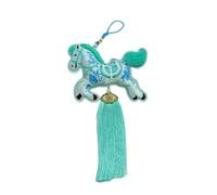 FytStycale Ornamento a Forma di Cavallo per Il Capodanno Cinese, Decorazione per La Secondo Il Feng Shui, Leggero E Multiuso, Ciondolo a Forma, Cavallo Blu in Corsa, Nappe