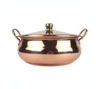 FytStycale Pentola Hot Pot in Rame Fatto a Mano Pentola in Rame con Coperchio Materiale Addensato per Ristorante, 22CM