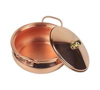 FytStycale Pentola in Rame Puro Pentole Elegante addensata Pentola Calda Fatta a Mano Shabu per Ristorante Domestico, Adatta a Tutti i Tipi di Fornelli, Conducibilità Termica, Multifunzionale, 22 cm