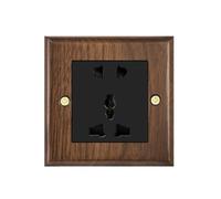 FytStycale Placchetta con Interruttore Completa | Viti di Montaggio in Ottone, Placca Effetto Legno, Multi-Funzionale, Elettrico, per Studio, Stile B