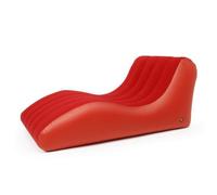 FytStycale Poltrona Gonfiabile con Superficie Floccata Comoda Divano Salvaspazio Mobili per Terrazzo, Campeggio, Rosso