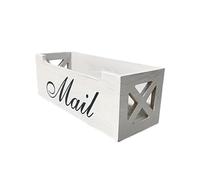 FytStycale Porta Lettere Organizer Scatola Vassoio Lettere in Legno Natural Moderno Risparmio Spazio Adatto a Ingresso, Bianco