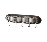 FytStycale Porta Mop E Scopa Dispositivo Da Parete per Scopa Organizer Utensili con Ganci in PP Stabile Non Scivola Facile Montaggio Adatto per Cucina Bagn, Venature Del Legno Chiare