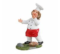 FytStycale Portabottiglie a Forma di Culinary Design Creativo Statuetta Cuoco Portabottiglie Decorativo Figurina Chef per Amanti Vinicolo, Chef Donna Con Mani Aperte E Cesto Di Fiori