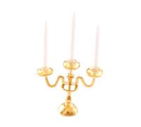 FytStycale Portacandele per Casa delle Bambole in 1/12, Candelabro Ornamentale per Bambini, Grazioso Modello di Candeliere per Casa delle Bambole, per, Oro E Bianco
