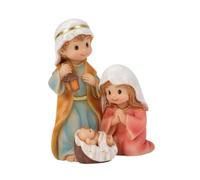 FytStycale Presepe Natalizio Statua Sacra Famiglia Ornamento Resina Artigianato Religioso Collezione Regalo Adatta per Tavolo da Pranzo Soggiorno Ufficio Libreri, con La Luce