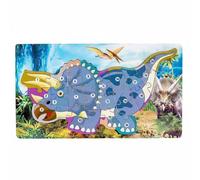FytStycale Puzzle Dinosauro in Legno Facile da Afferrare Puzzle Didattico con Lettere e Numeri Giocattolo Apprendimento per Scuola Prescolare, Triceratops Digitale
