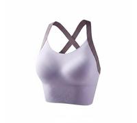 FytStycale Reggiseno Sportivo Donna Reggiseno Top Canotta Brassiere Crop Coppe Removibili E Supporto Delicato Effetto Contenitivo in Maglia Elasticizzata Senza, Violet, L