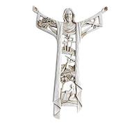 FytStycale Risen Statua Croce Muro Scultura Gesù Resina Ornamentale Decorazione Religiosa Appendere Adatto a Chiesa Sala