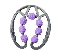 FytStycale Rullo Massaggiante Portatile per Gambe con 7 Ruote, Ideale per Il Trattamento di Cosce E Polpacci, Grigio Viola