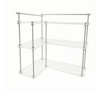 FytStycale Scaffale Angolo a 3 Ripiani Pratico Salvaspazio, Organizzatore da Banco Angolare, Trasparente, Mensola, per Scrivania, Trasparente