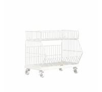FytStycale Scaffale da Cucina Multi-Piano con Ruote Grande Capacità Scaffalatura Mobile a Compartimenti Multiuso Organizzazione Domestica per Bagno, Bianco, 2-Strati 46CM