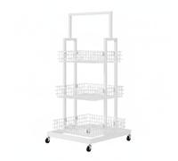FytStycale Scaffale Mobile a più Piani Robusto e Stabile Carrello Organizer con Cestelli Multiuso Arredamento Commerciale per Bagno, Bianco, S
