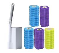 FytStycale Scopino Monouso Da Parete per WC con 50 Testine di Ricambio per La Pulizia Del WC.