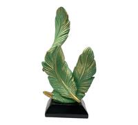 FytStycale Scultura in Resina Oggetto Decorativo Statua di Piume Statuetta Centrotavola con Design Sofisticato Adatta per Decorazione Domestica, Verde