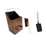 FytStycale Secchio Raccogli Cenere in Metallo con Manico per, Ideale per Cucina, E Giardino, Spazzola per Pala in Rame