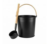 FytStycale Secchio Sauna in Alluminio con Mestolo Secchio Mestolo Manico Coperchio Accessori Resistente al Vapore con Manico in Bambù Anticalore Leggero Adatto