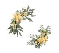 FytStycale Set di 2 Pezzi per Arco Nuziale con Fiori, Decorazione Versatile E Bellissima per Pareti di Matrimonio, Ricevimento E Casa, Arancia