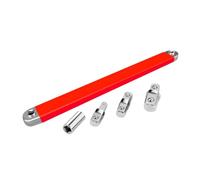 FytStycale Set di 5 Prolunghe Angolate per Chiavi a Bussola, Prolunga per Punti Difficili Da Raggiungere, Adattatore in Acciaio per Chiavi a Bussola a Impatto, P, Rosso
