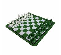 FytStycale Set di Scacchi in Plastica Vari Colori Scacchiera Arrotolabile con Pezzi Resistente Agli Strappi Set Scacchi Arrotolabile per Bambini, Studenti, Verde+Bianco