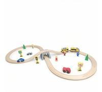 FytStycale Set Ferroviario con Viadotto Veicoli Stimola il Pensiero Spaziale, Elettrico, Gioco di Binari Interconnessi con Segnali e Alberi