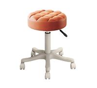 FytStycale Sgabello Da Lavoro con Ruote per Estetica Unghie Sedia Girevole Regolabile in Altezza per SPA, Arancia