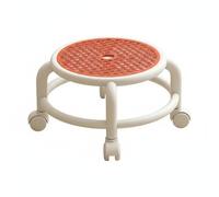 FytStycale Sgabello Rotante con Ruote Rotazione Libera Sgabello Basso con Rotelle Facile da Pulire Sedia Bassa Ruote per Bambini, Genitori, Arancione Vivace