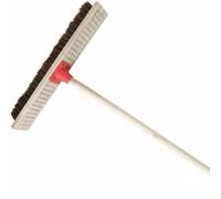 FytStycale Spazzola per Pavimenti Spazzola Pavimenti Spazzolone Scopa Rigida Scopetta Detergente con Setole in Fibra di Manico Lungo in Legno per Pulizia Pesante, 50CM, Con Manico