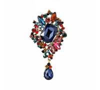 FytStycale Spilla in Lega con Cristalli Creativa Spilla con Cristalli di Vetro Lussuosa Accessori Moda per Donne, Matrimonio, Cerimonia, Festa, Multicolore, Blu Inchiostro Multicolore