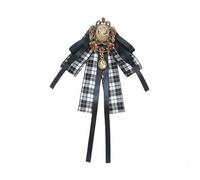 FytStycale Spilla Papillon con Ritratto Vintage Spilla Cravatta Fiocco Collare Accessorio Retrò in Lega E Poliestere con Cinturino Regolabile Adatta per Uniforme, Nero, Spilla