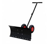 FytStycale Spingineve con Curva in Metallo Rinforzato Spazzaneve con Ruote Resistente Pala per Pizza Neve Manico Regolabile per Passi Carrai, Stile C