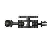 FytStycale Staffa Doppia Sfera Metallo Staffa con Piastra Piatta Compatta Base Sferica AMPS, Nero, Standard