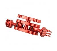 FytStycale Staffa Doppia Sfera Metallo Staffa con Piastra Piatta Compatta Base Sferica AMPS, Rosso, Standard