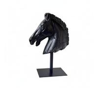 FytStycale Statua Scultura Equina Stile Cinese Moderno Scultura Equina Base Stabile Arredo D'interni per Ingresso, Studio, Nero Vintage