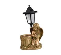 FytStycale Statue di Energia Solare per Uso Esterno, Fioriere Illuminate a Energia Solare, Regali per L'inaugurazione della Casa, Sculture Artigiana, Oro