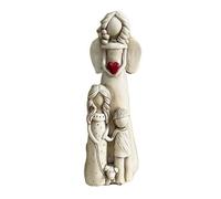 FytStycale Statuetta Celestiale a Forma di Cuore, Stile Moderno Artistico, Scultura In Resina Raffigurante Angelo Madre Con Figlia, Modello B, Peso 160g