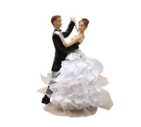 FytStycale Statuetta Coppia Resina Sposi Design Romantico Ornamento Artigianale Dipinto a Mano Scultura Adatta per Matrimonio Anniversario Decorazione Casa, B