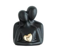 FytStycale Statuetta di Coppia Statua Moderna Oggetto D'Arte Scultura Astratta Soprammobile Decorativo in Ceramica Adatta per Ufficio Scrivania E Libreria, Nero