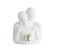 FytStycale Statuetta di Coppia Statua Moderna Oggetto D'Arte Scultura Astratta Soprammobile Decorativo in Ceramica Adatta per Ufficio Scrivania E Libreria, Bianco