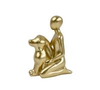 FytStycale Statuetta in Resina con Figura Figura Antropomorfa Cane Figurina Decorativa con Base Stabile Elegante Statua per Scrivania, Casa, Console, Oro, Kneel By25090