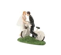 FytStycale Statuina con Sposi in Bicicletta Dettagliata Statuine Degli Sposi Compatta Cake Topper per Pasticceri, Matrimonio