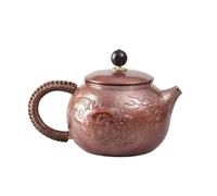 FytStycale Teiera in Rame Martellato Bollitore di Rame Artigianale Teiera con Coperchio per Collezionisti, Stile Giapponese, Design Con Motivo Drago Xishi