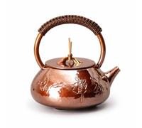 FytStycale Teiera in Rame Martellato Bollitore di Rame Artigianale Teiera con Coperchio per Collezionisti, Stile Giapponese, Design Con Manico A Ponte Shipiao
