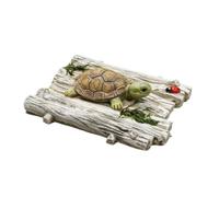 FytStycale Testuggine su Zattera Rustico Zattera con Testuggine Resistente Alle Intemperie Statua Ornamentale per Amanti Del Giardinaggio, Specchio D'acqua