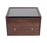 FytStycale Trading Card Storage Box Porta Carte da Gioco Scatola in Legno Resistente con Finestra Trasparente Organizer Pratico con Cassetto Adatto PE, Marrone