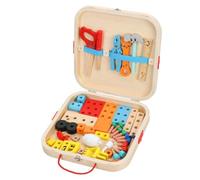 FytStycale Valigetta Degli Attrezzi in Legno Educativo Cassetta Degli Attrezzi Giocattolo Durevole Gioco di Ruolo per Bambini