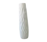 FytStycale Vaso Da Terra Alto Grande Decorativo Portafiori in Polipropilene Leggero Effetto Ceramica Adatto per Soggiorno Salotto E Angolo Della Casa, Bianco