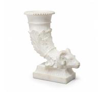 FytStycale Vaso Decorativo con Base a Piedistallo Finto Giada Vaso Dotato di Base a Piedistallo Semitraslucido per Soggiorno, 20 13 23CM, Vaso A Corno D Abbondanza Imitazione Giada