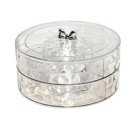 FytStycale Vassoio Da Portata, Vassoio per Snack con Coperchio E Base, Vassoio Portaoggetti per Snack, Frutta E Dolci, Materiale PP per Cucina E Casa, 2 Livelli